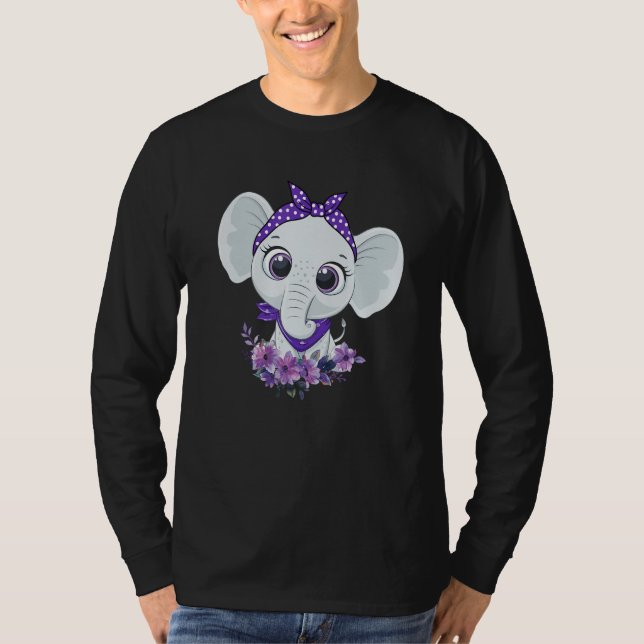 Camiseta Alzheimer's Awareness Elephant Purple Flower Warri (Anverso)