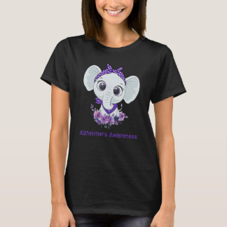 Camiseta Alzheimer's Awareness Elephant Purple Flower Warri