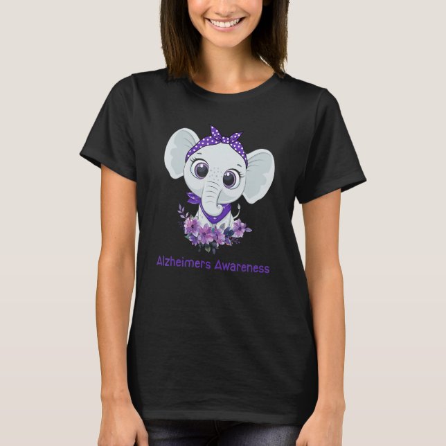 Camiseta Alzheimer's Awareness Elephant Purple Flower Warri (Anverso)