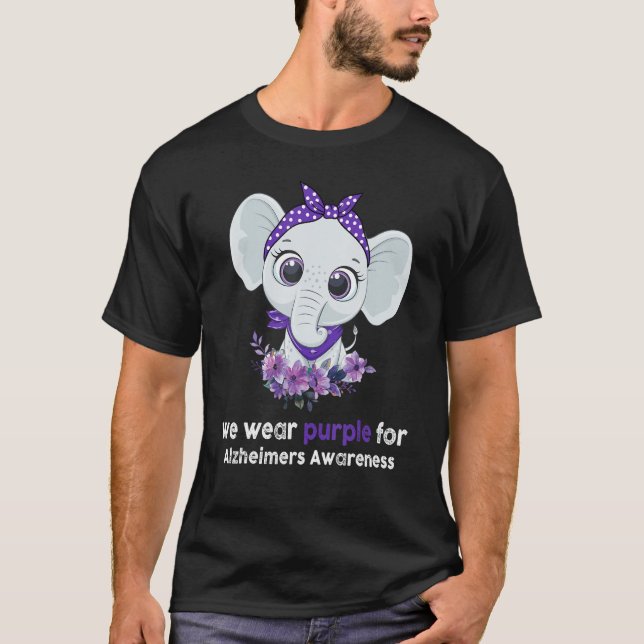 Camiseta Alzheimer's Awareness Elephant Purple Flower Warri (Anverso)