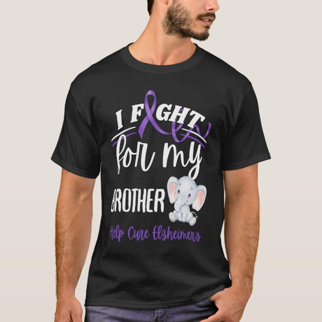 Camiseta Alzheimer's Awareness I Fight Brother Alzheimer's  (Anverso)