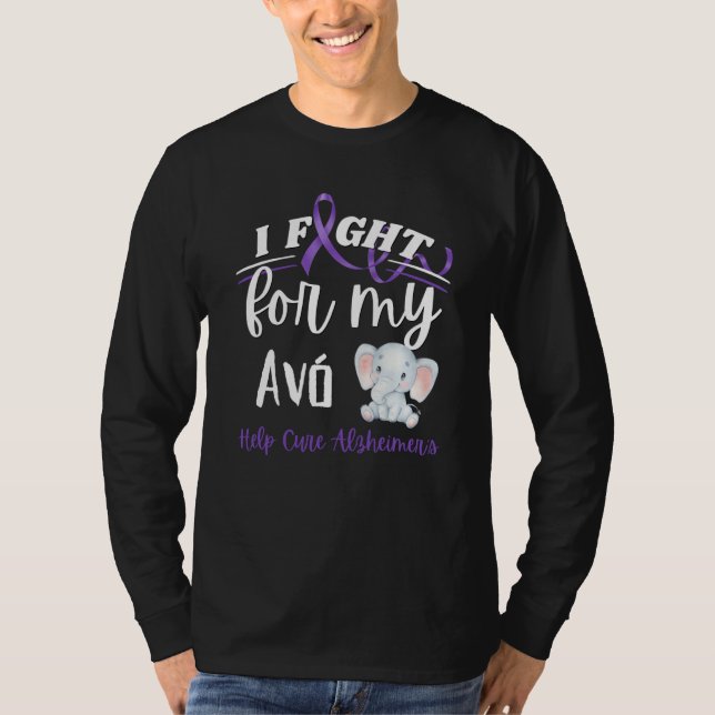 Camiseta Alzheimer's Awareness I Fight For Avo Alzheimer's  (Anverso)