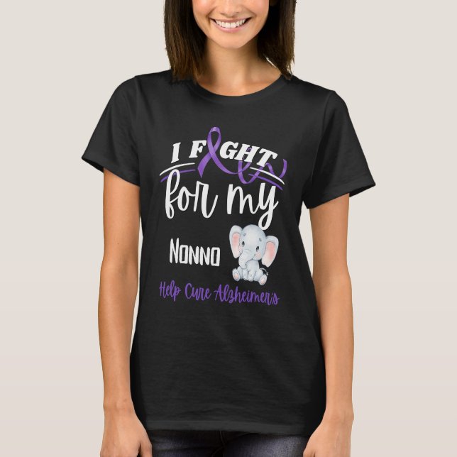 Camiseta Alzheimer's Awareness I Fight For Nonno Alzheimer' (Anverso)