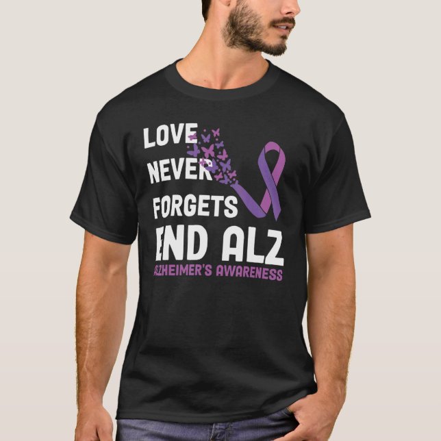 Camiseta Alzheimer's Awareness Ribbon Purple Butterflies (Anverso)