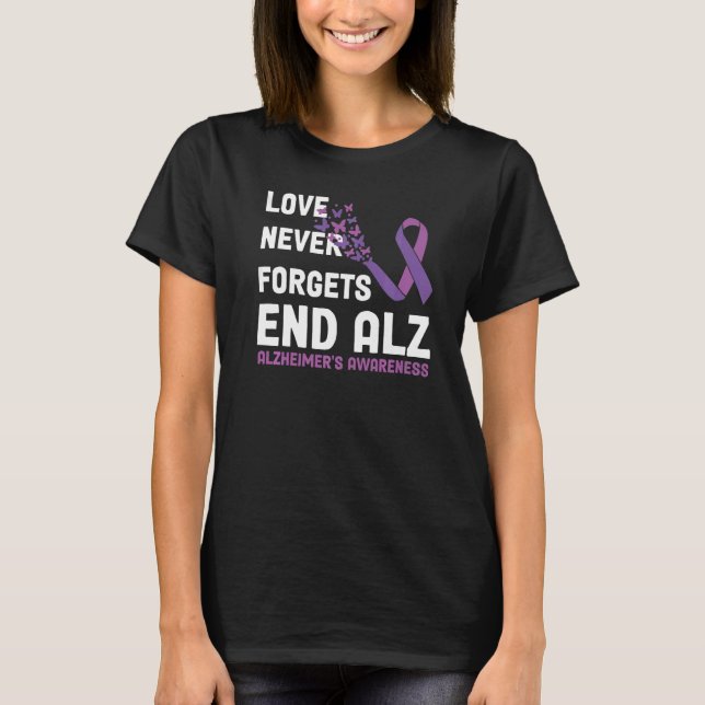 Camiseta Alzheimer's Awareness Ribbon Purple Butterflies   (Anverso)