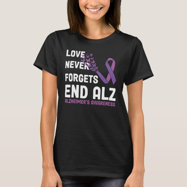 Camiseta Alzheimer's Awareness Ribbon Purple Butterflies (Anverso)