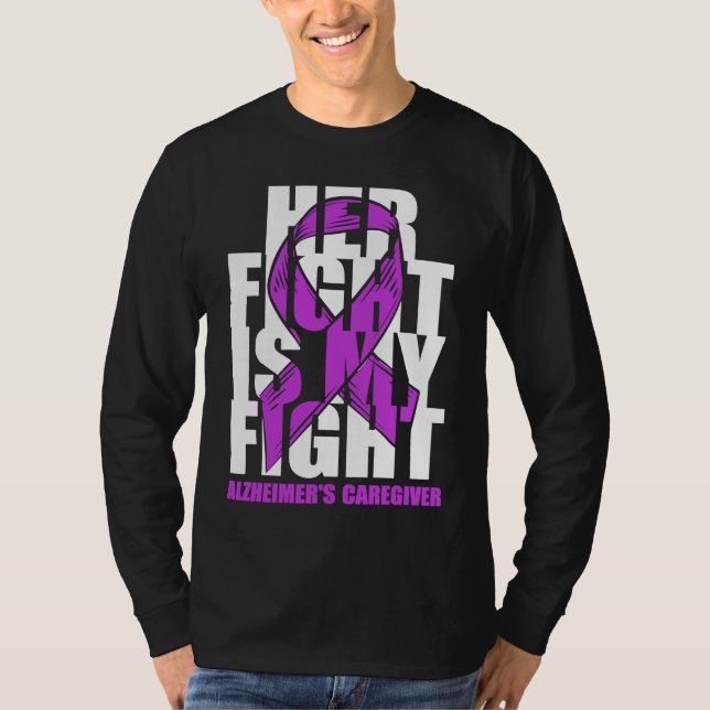 Camiseta Alzheimer's Caregiver Awareness Purple Ribbon Her  (Anverso)
