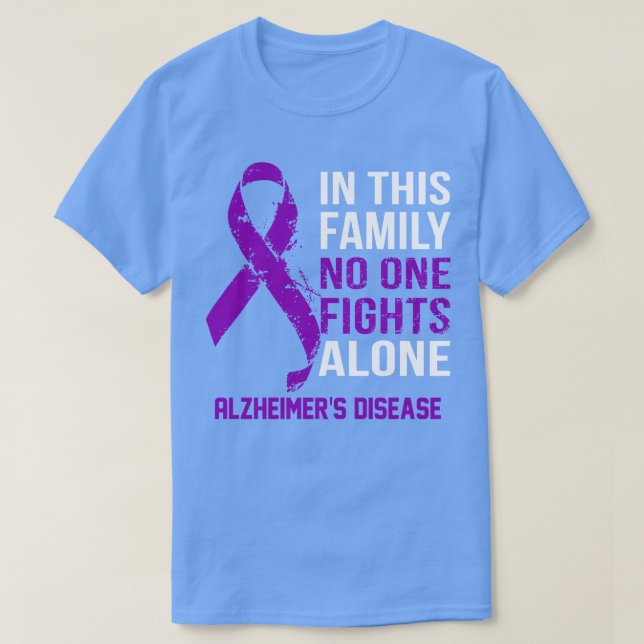 Camiseta Alzheimers Conciencia de la enfermedad Nadie lucha (Diseño del anverso)