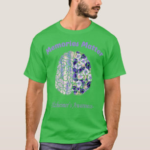 Camiseta Alzheimers Conciencia Flor Cerebro colorido