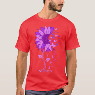 Camiseta Alzheimers Conciencia Gráfica de girasol de cinta 
