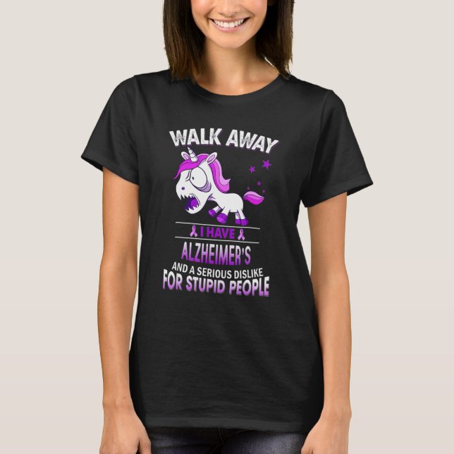 Camiseta Alzheimers Conciencia Unicorn Púrple Rinbbon Warri (Anverso)
