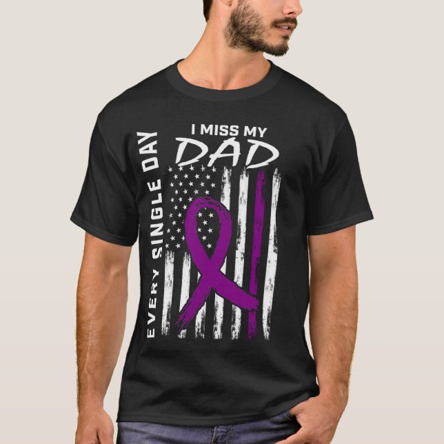 Camiseta Alzheimers Concienciación Papá Bandera Americana 4 (Anverso)