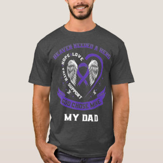 Camiseta Alzheimers de cinta morada Conciencia de papá Alas