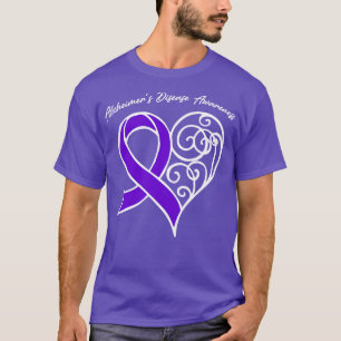 Camiseta Alzheimers Diseeness Awareness Heart Ribbon Gift V