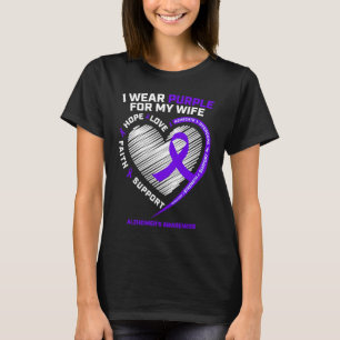 Camiseta Alzheimers púrpura Conciencia Esposa Hombres Mujer