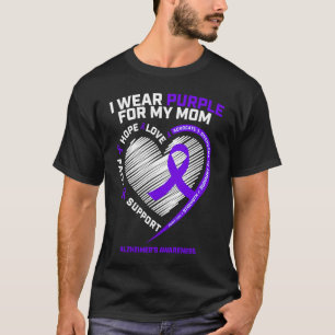 Camiseta Alzheimers púrpura Conciencia Mamá Alzheimers Advi