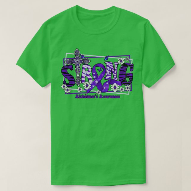 Camiseta Alzheimers Sensibilización Conciencia a través de  (Diseño del anverso)