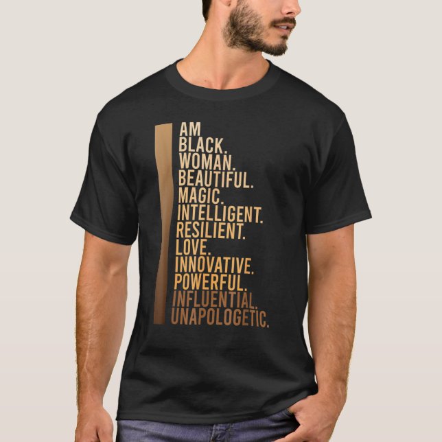 Camiseta Am Black Woman Black History Month Educated Black  (Anverso)