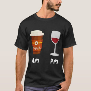 Camiseta Am Coffee Pm Wine Coffee Caffeine Wine Drinker Gra