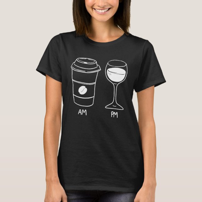 Camiseta Am Coffee PM Wine Sketch (Anverso)