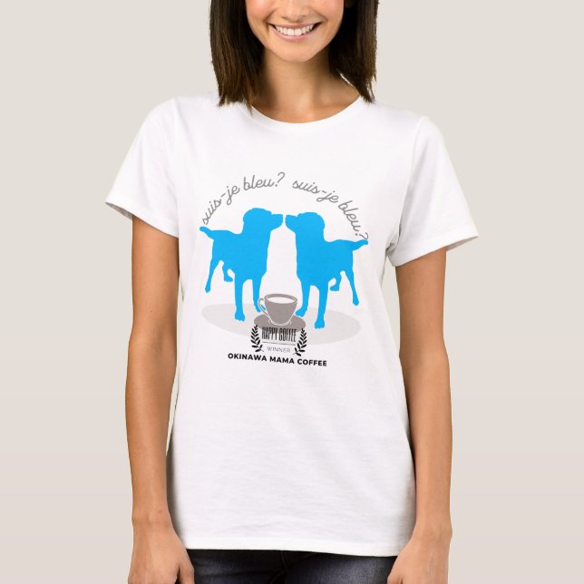 Camiseta Am I Blue? French Blue Labrador Jazz CoffeeGraphic (Anverso)