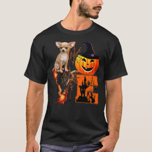 Camiseta Ama A Chihuahua Aterrador Gorra De Calabaza Y Esco