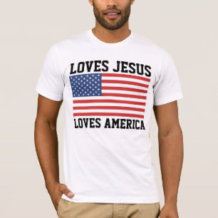 CAMISETA AMA A JESÚS AMA A LOS CRISTIANOS PATRIÓTICOS ESTAD