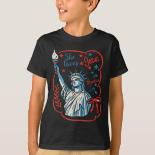 Camiseta Ama a Jesús y a América también Cristiano Patrióti