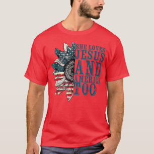 Camiseta Ama A Jesús Y A Estados Unidos A La Bandera De Los
