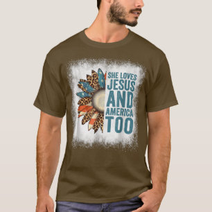 Camiseta Ama A Jesús Y A Estados Unidos A Leopard S