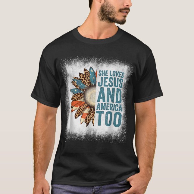 Camiseta Ama A Jesús Y A Estados Unidos A Leopard S (Anverso)