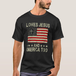 Camiseta Ama A Jesús Y A Estados Unidos A Patriotas Cristia