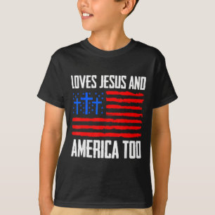 Camiseta Ama a Jesús y a Estados Unidos también 4 de julioA