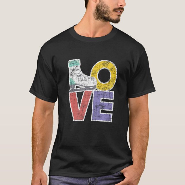 Camiseta Ama a la figura del hielo patinando patines bailan (Anverso)