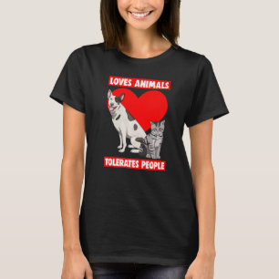 Camiseta Ama a los animales tolera a la gente Mascota amor