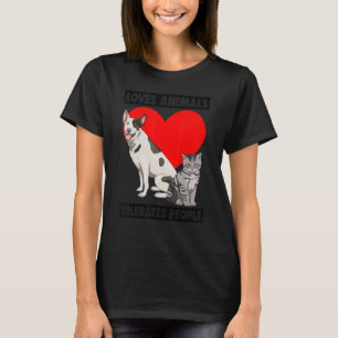 Camiseta Ama a los animales tolera a la gente Mascota amor 