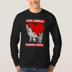 Camiseta Ama a los animales tolera a la gente Mascota amor 