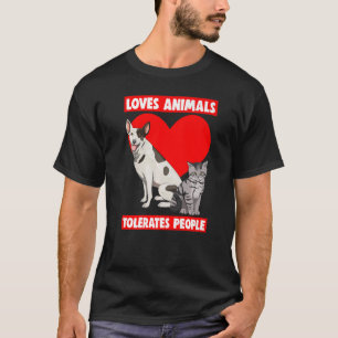 Camiseta Ama a los animales tolera a la gente Mascota amor
