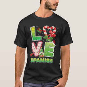 Camiseta Ama a los Navidades españoles Santa Hat Stuacher M