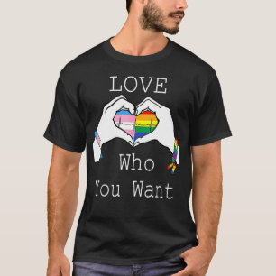 Camiseta Ama A Quién Quieres El Corazón Arcoiris Lgbt Gay L