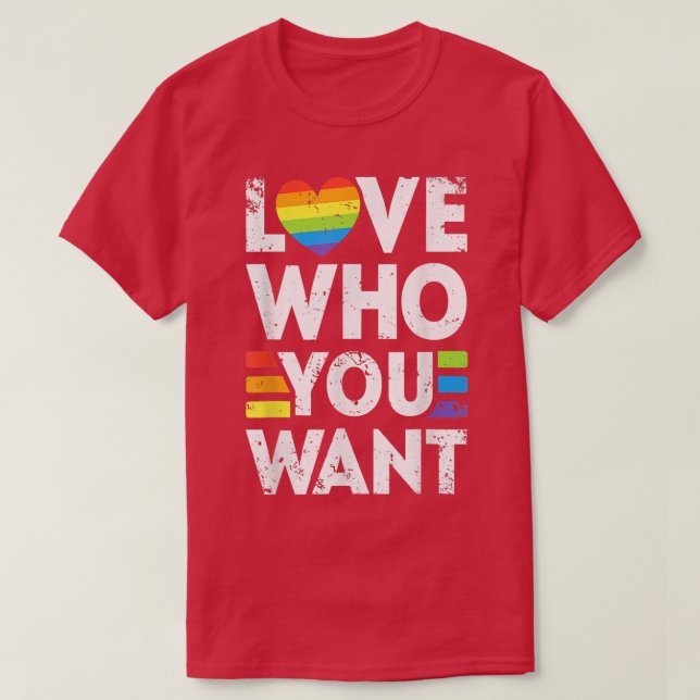 Camiseta Ama a quien quieres orgullo gay hombres LGBT mujer (Diseño del anverso)