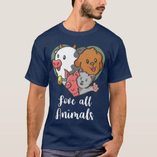 Camiseta Ama a todos los animales familia