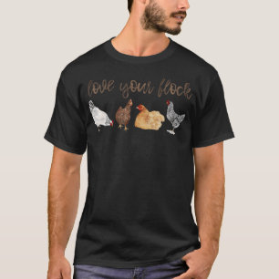 Camiseta Ama a tu parvada Gallina Gallinero Acuarela Casa d
