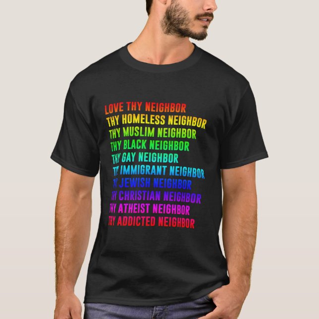 Camiseta Ama a tu vecino, tu vecino sin hogar (Anverso)