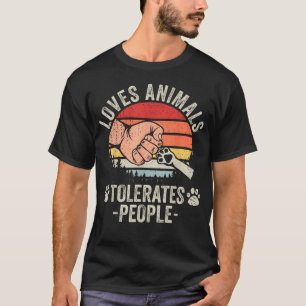 Camiseta Ama Animales Tolera Gente Amante de los Animales D