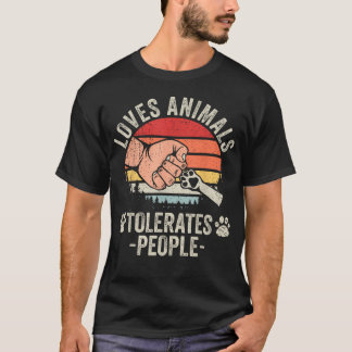 Camiseta Ama Animales Tolera Gente Amante de los Animales D