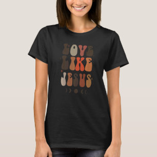 Camiseta Ama Como Jesús Católico Positivo Retro Prep