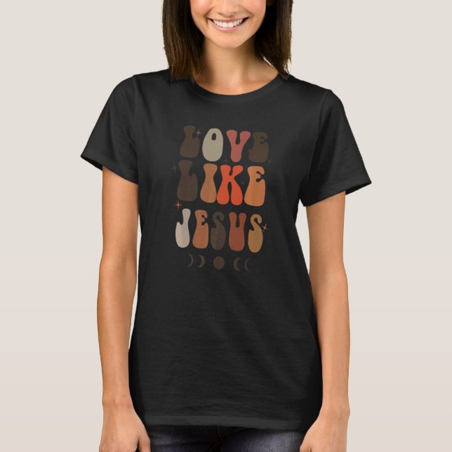 Camiseta Ama Como Jesús Católico Positivo Retro Prep (Anverso)