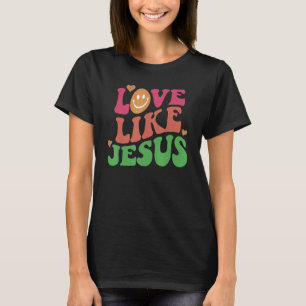 Camiseta Ama Como Jesús Católico Positivo Retro Prep