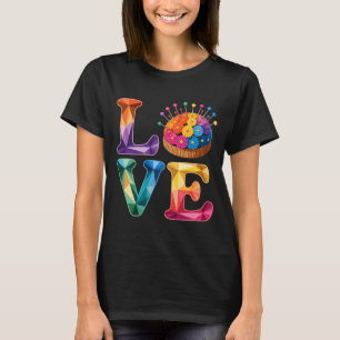 Camiseta Ama Coser Quilting N Almohada Arcoíris Artesana Mu